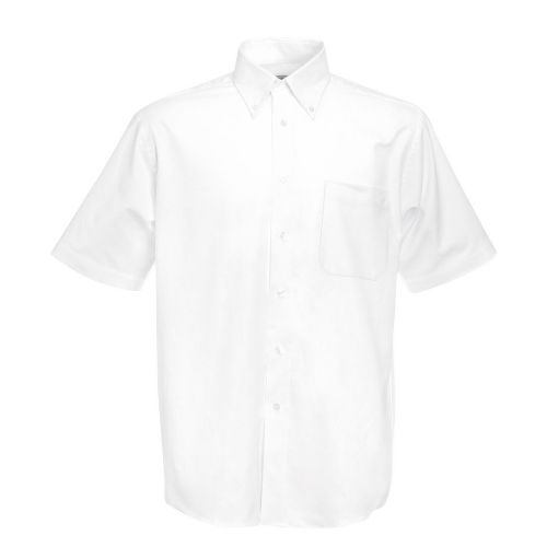 Fruit Of The Loom Oxford Short Sleeve Shirt White